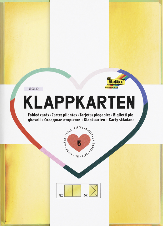 folia Kit de cartes pliantes, 105 x 150 mm, or métallisé