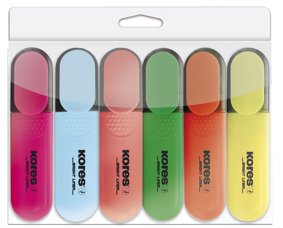 Kores surligneurs 'BRIGHT LINER', étui de 6