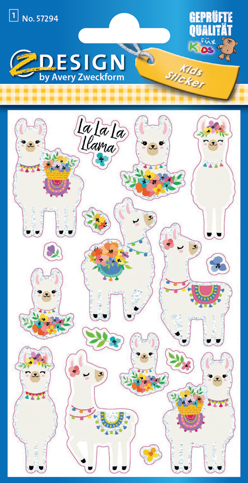 ZDesign KIDS Sticker glitter 'alpagas'