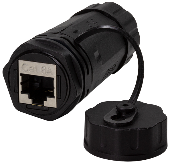 Connecteur à vis pour l'industrie Cat.6A, avec manchon de câble