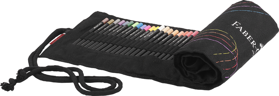 FABER-CASTELL Crayon de couleur Black Edition, étui-rouleau triangulaire 3,3 mm assorti assorti 72