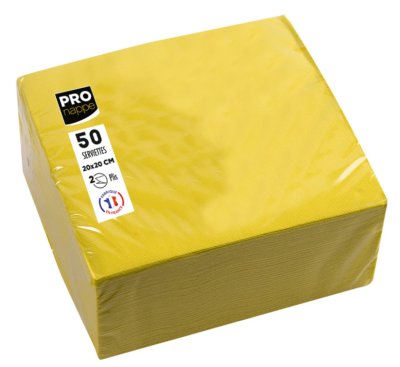 PROnappe Serviette cocktail, 200 x 200 mm, jaune