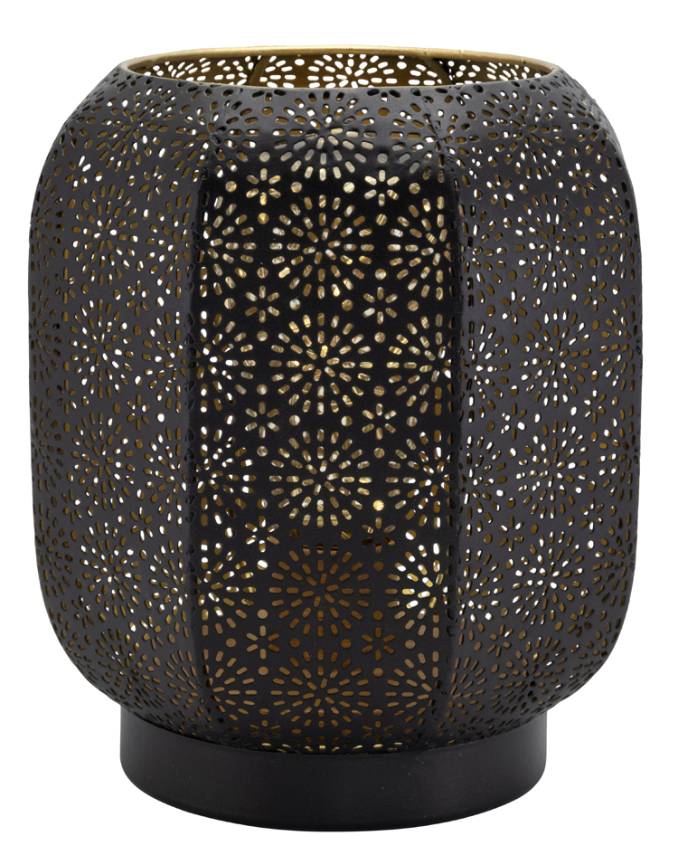 Securit Lampe de table à LED rechargeable MARRAKECH, noir/or