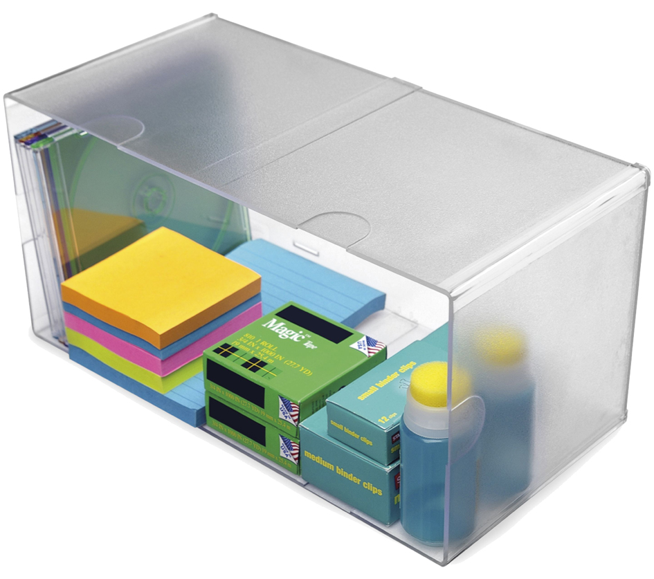 deflecto Boîte de rangement Cube Double, transparent