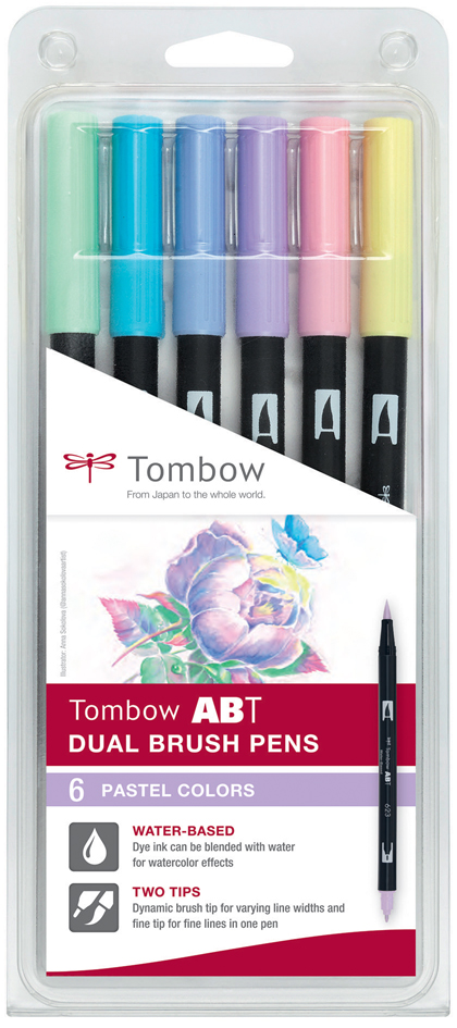 Tombow Feutre double pointe ABT DUAL BRUSH PEN, tons pastel