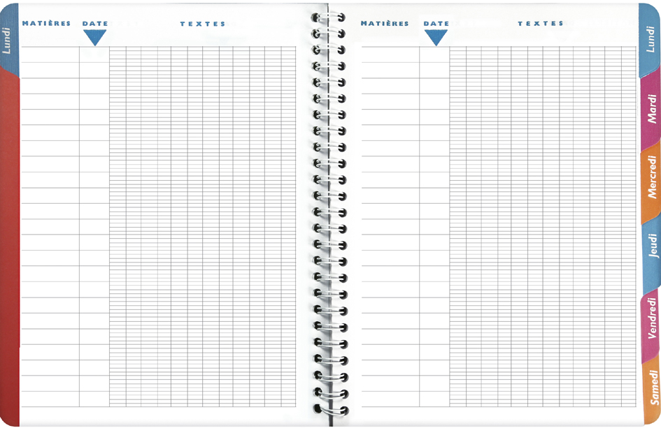 Cahier de textes, grille