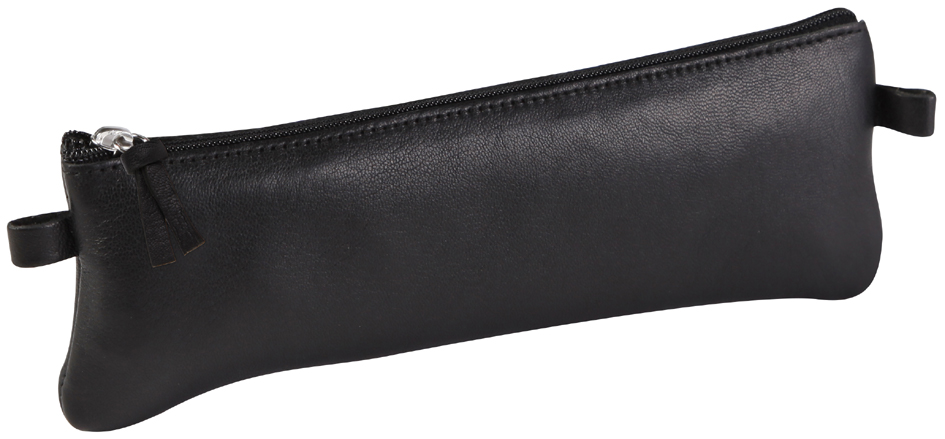 Clairefontaine Trousse plate, cuir noir