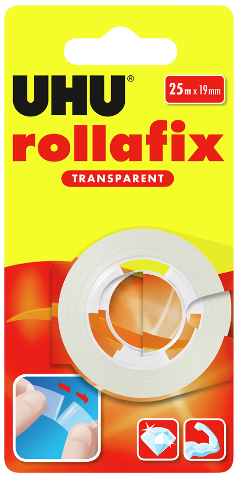 Ruban adhésif rollafix transparent, 19 mm x 25 m