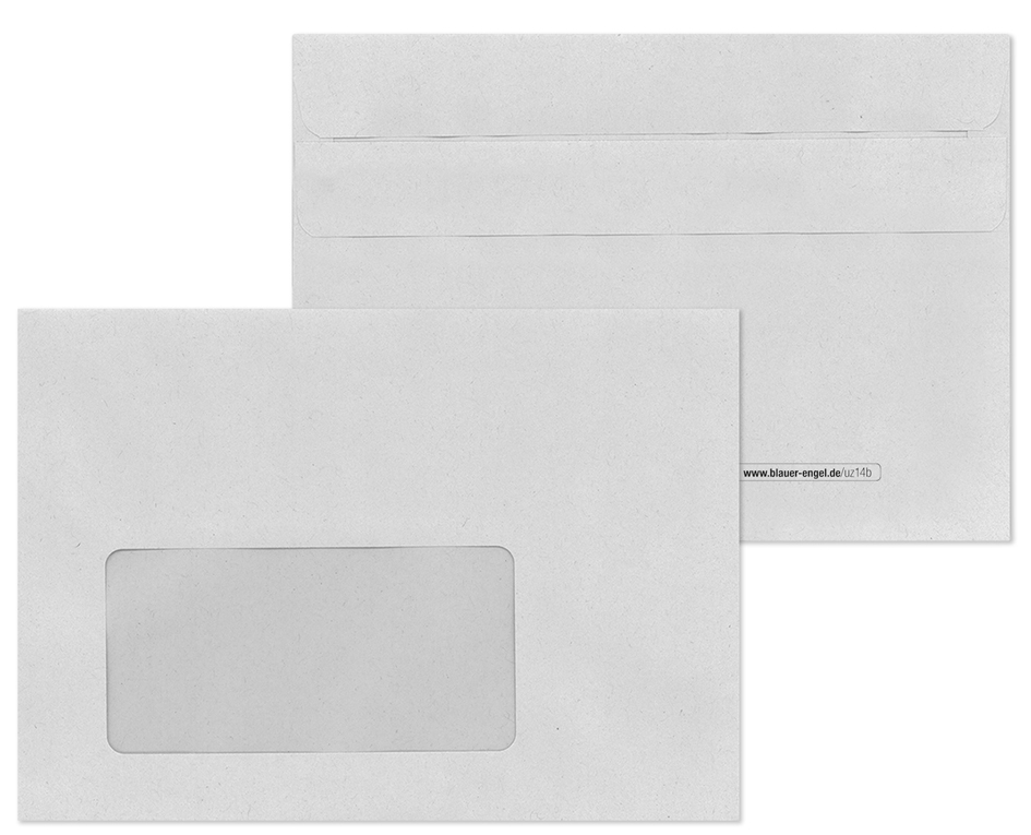 Enveloppes gris Recyclable, avec fênetre