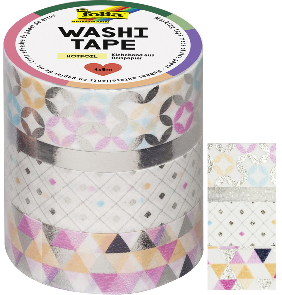 folia Rubans autocollants déco Washi-Tape HOTFOIL ARGENT