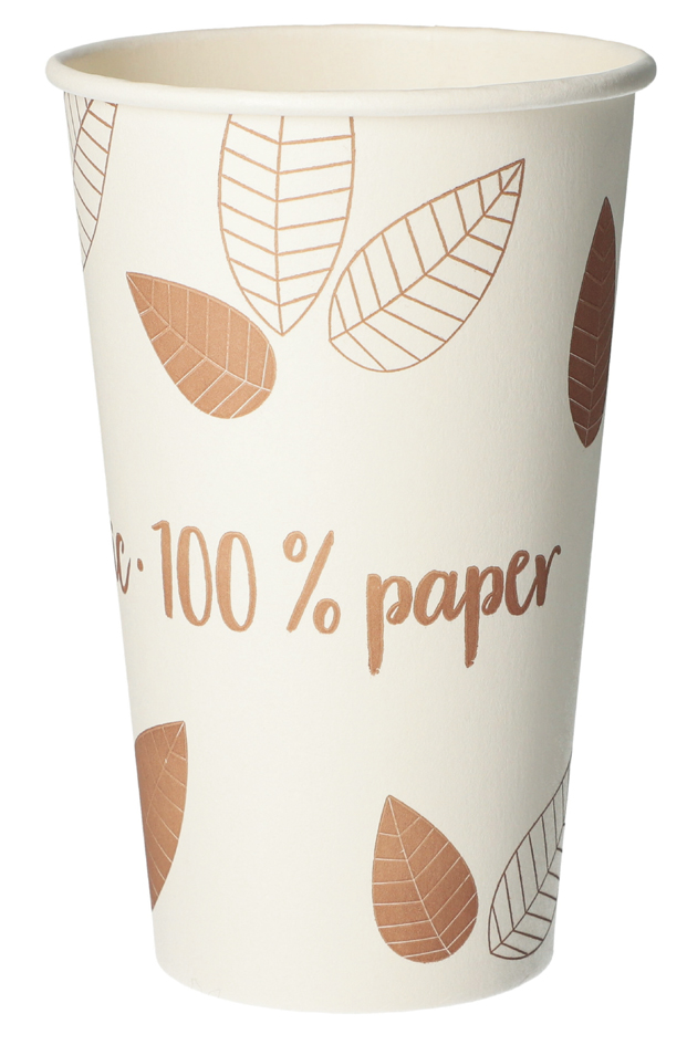 PAPSTAR Gobelet en carton 'pure' ZERO, 0,4 l, beige/marron