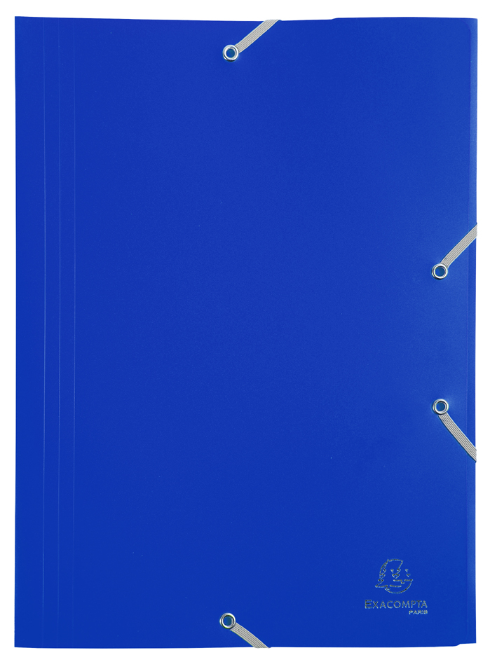 EXACOMPTA Chemise à élastiques Opaque Eco, PP, A4, bleu
