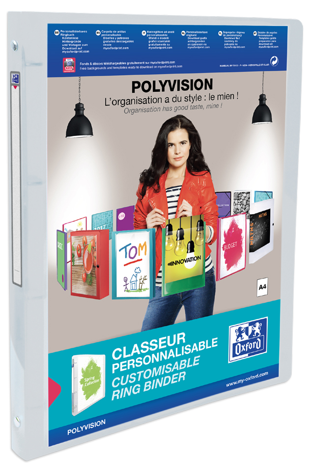 Classeurs personnalisables 4 anneaux, A4