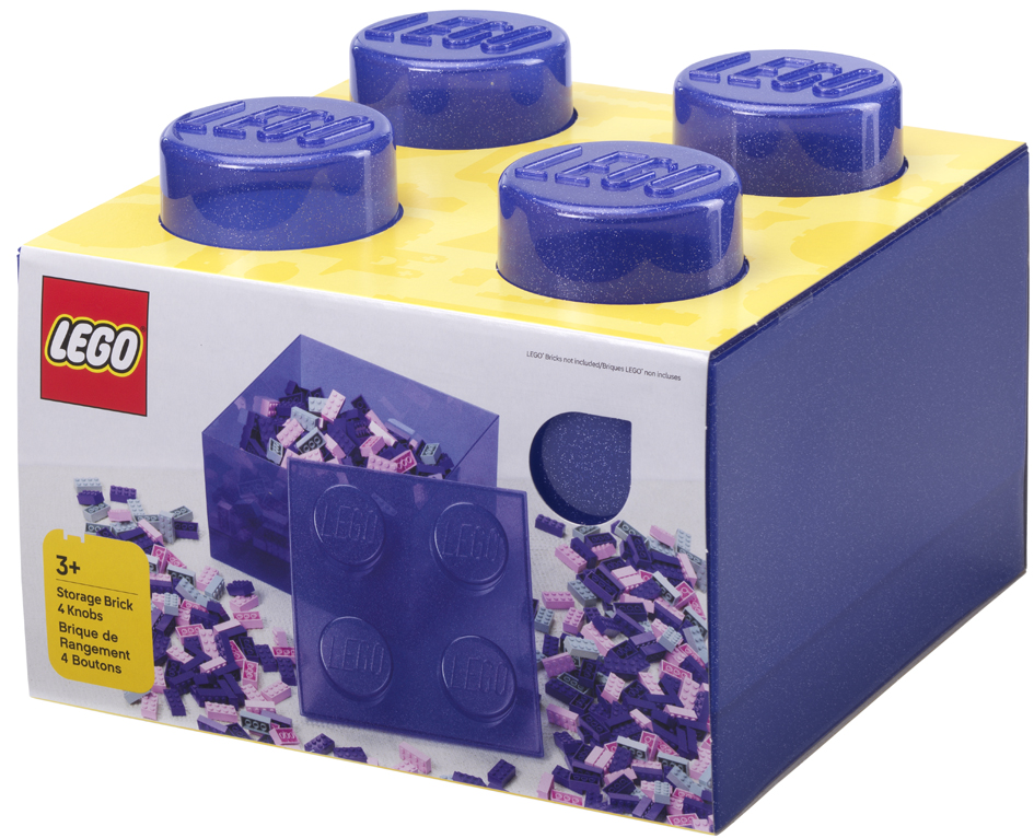 LEGO Brique de rangement STORAGE BRICK 4 GLITTER, violet