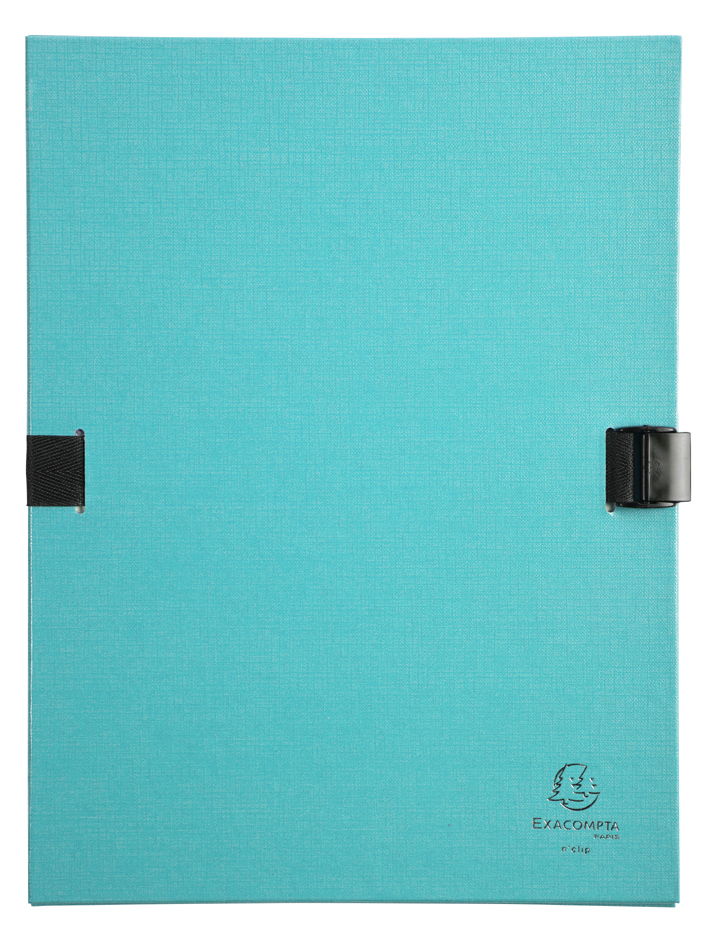 EXACOMPTA Chemise à dos extensible N'CLIP, A4, turquoise