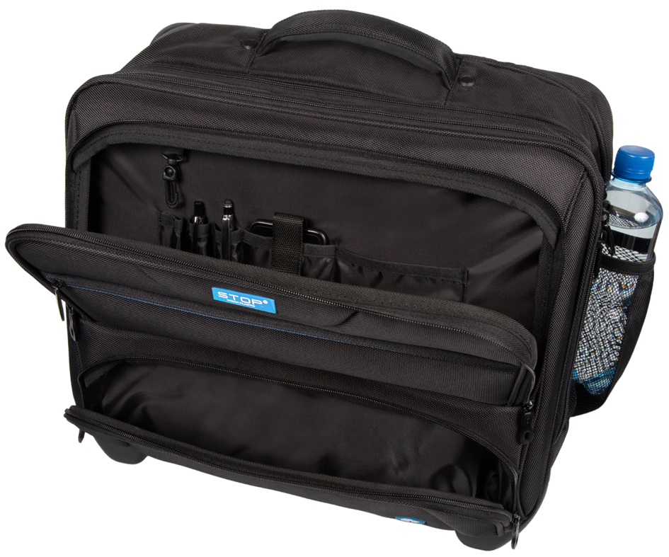 Valise business pour ordinateur portable rPET BORNEO, ouvert