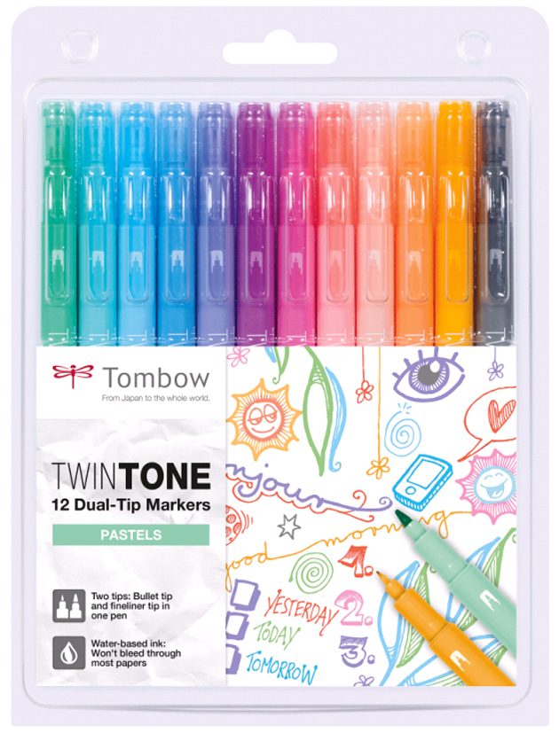 Tombow Feutre double pointe 'TwinTone' Pastell Colours