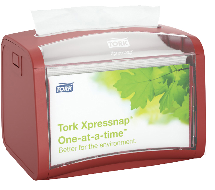 Xpressnap Distributeur de serviettes sur table, rouge