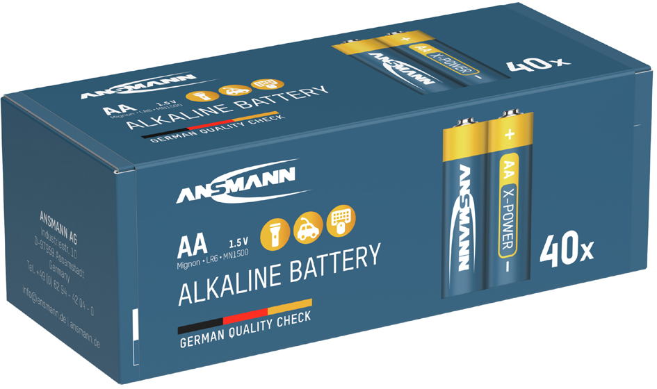 ANSMANN Pile alcaline 'X-Power', Mignon AA, présentoir de 40