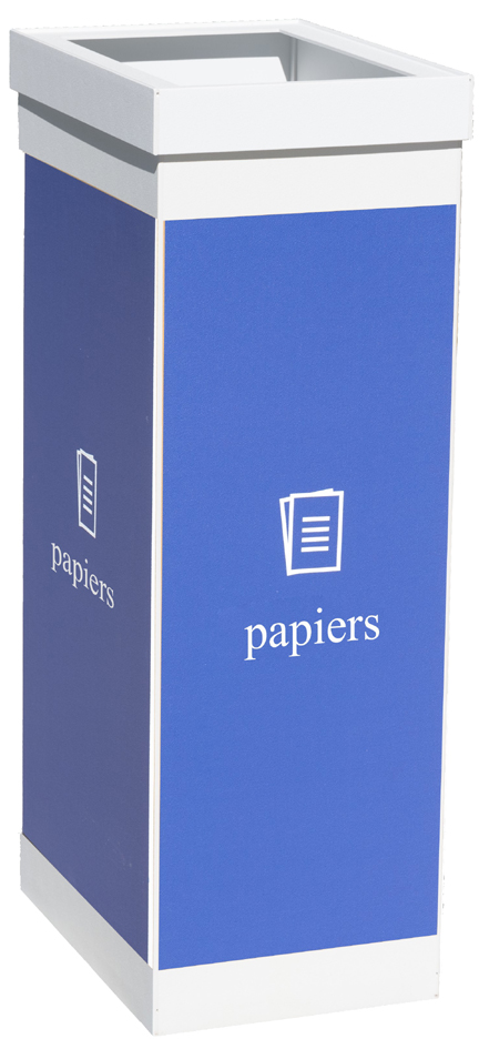 Collecteur pour tri sélectif papiers, blanc