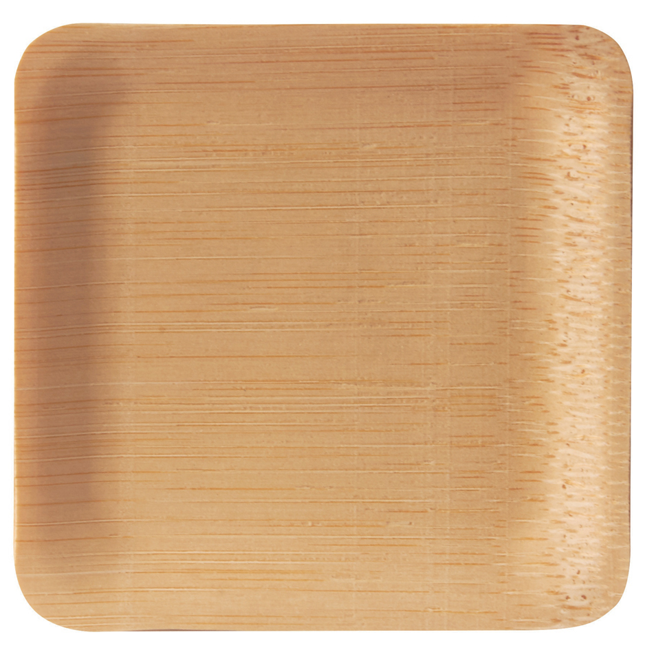 PAPSTAR Assiette fingerfood en bambou 'pure', carré, par 10