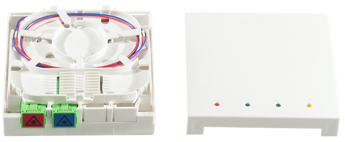 Visuel de référence : Boîte d'épissure FTTH avec câble d'installation, 2x SC / APC