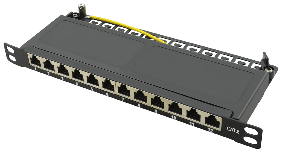LogiLink Panneau de brassage 10' Cat.6, 12 ports, noir