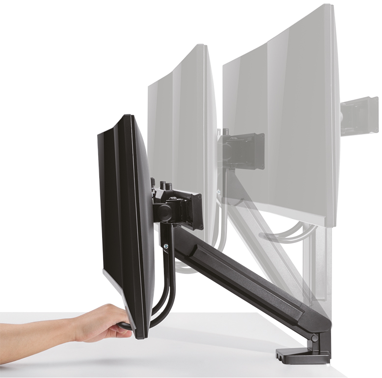 LogiLink Bras support pour 2 écrans, noir