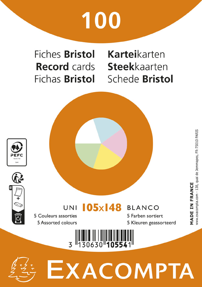 Fiches bristol, A6