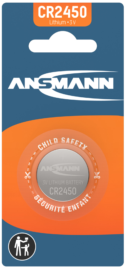 ANSMANN Pile bouton au lithium 'CR2450', 3,0 Volt, blister