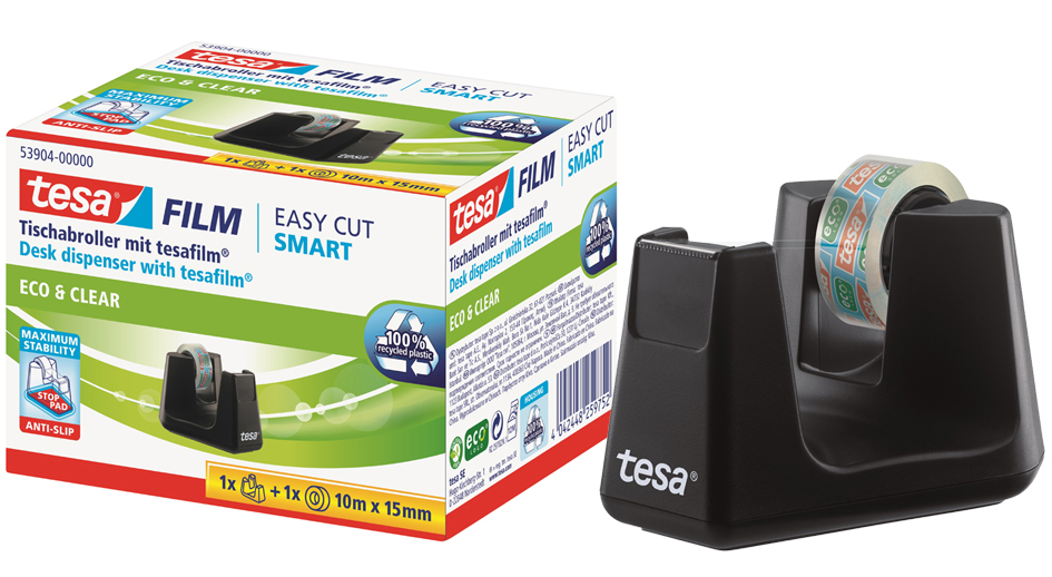 Dévidoir de bureau Smart ecoLogo + ruban adhésif tesa eco&clean