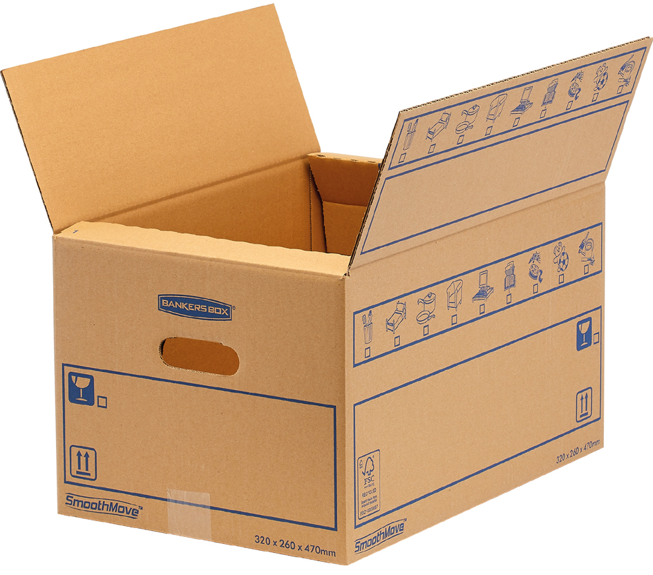 Carton de déménagement SmoothMove Standard, ouvert