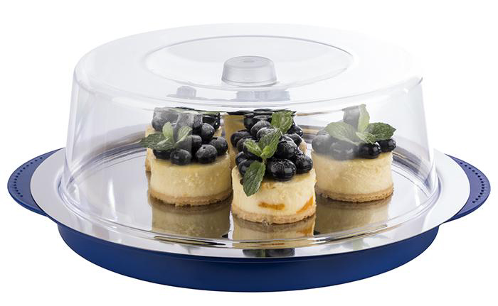 APS Set de plateau réfrigérant, rond, bleu/transparent