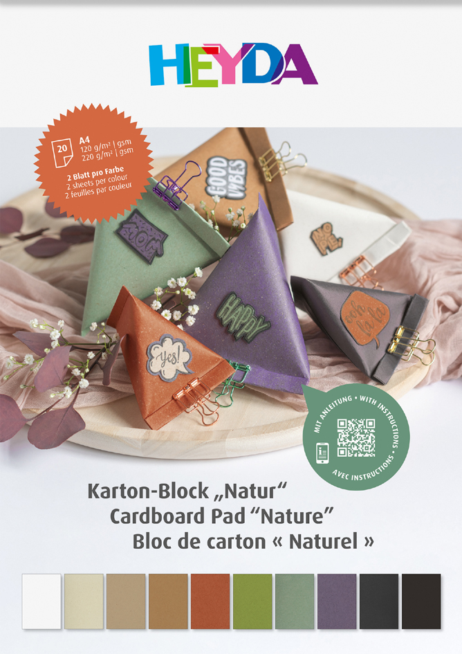 HEYDA Bloc de cartons 'Naturel', A4, 20 feuilles