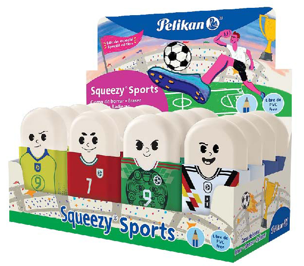 Pelikan Gomme en plastique Squeezy Sports, présentoir