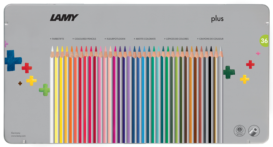 LAMY Crayon de couleur triangulaire plus, étui métal de 36