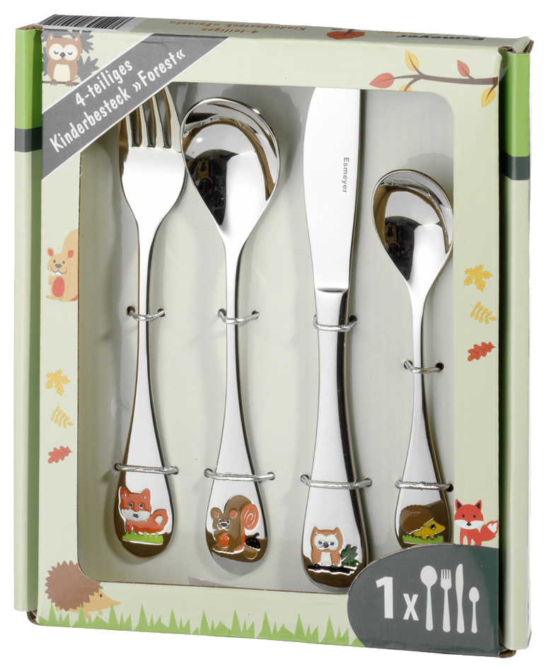 Esmeyer Couverts pour enfants FOREST, 4 pièces, inox 18/10