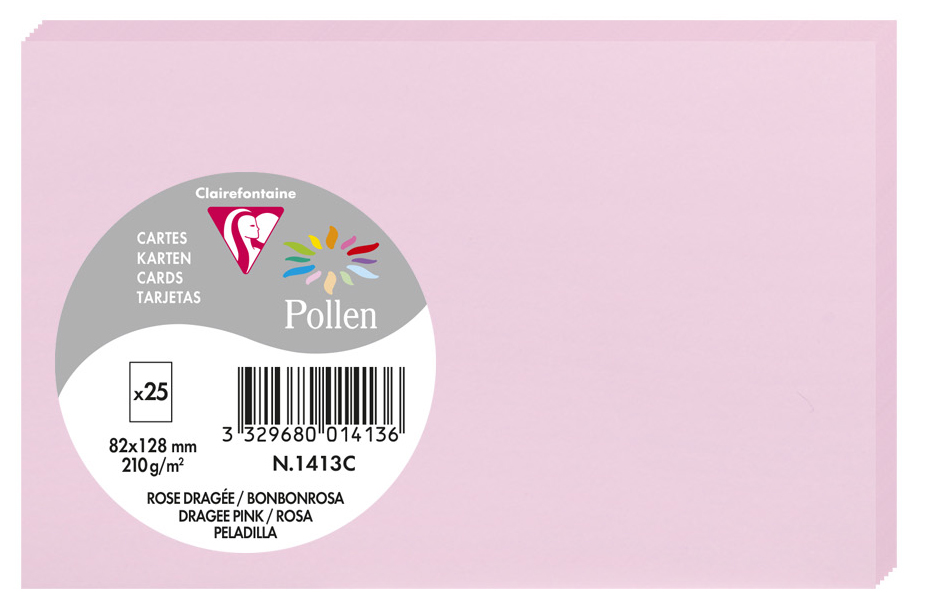 Pollen by Clairefontaine Carte 82 x 128 mm, rose dragée