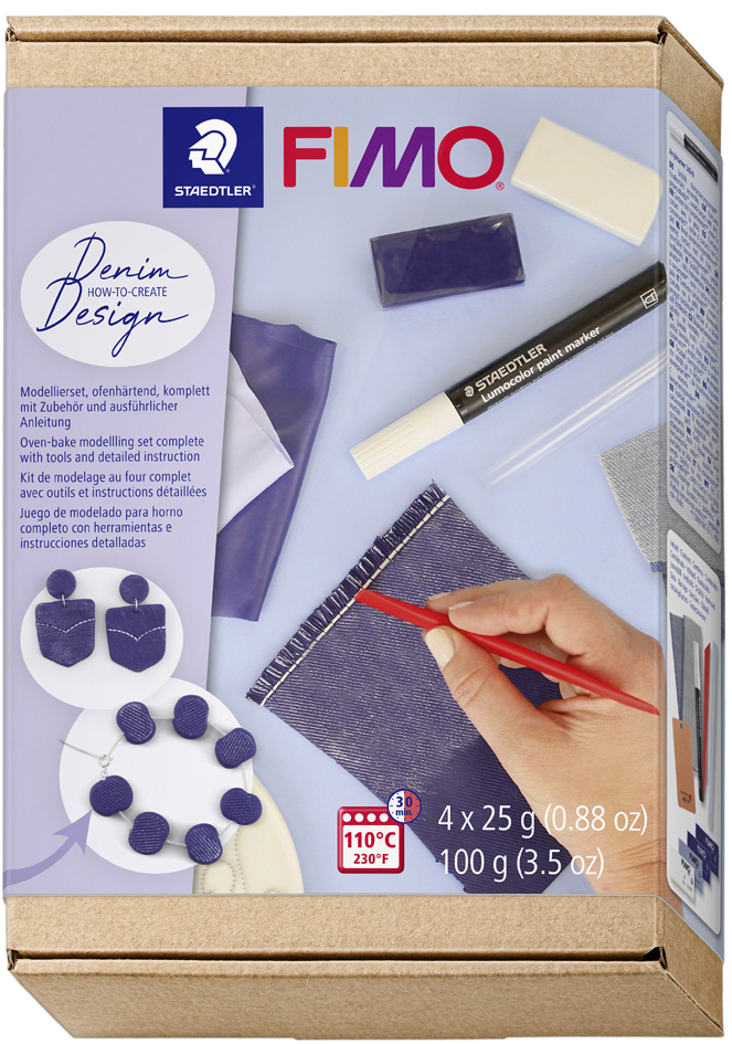 FIMO SOFT Kit de pâte à modeler Denim Design à cuire au four