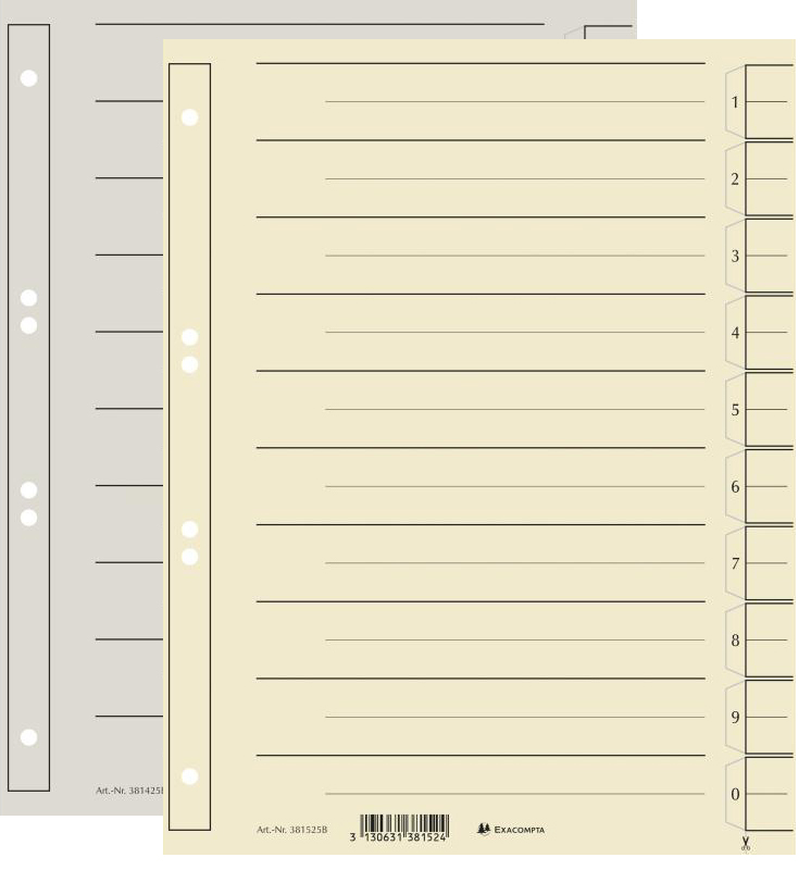 EXACOMPTA Intercalaires, A4 extra large, chamois