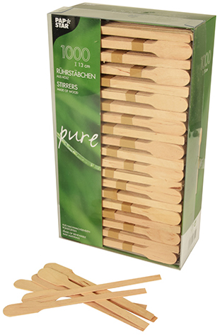 PAPSTAR Touillette 'pure', longueur, 130 mm, en bois