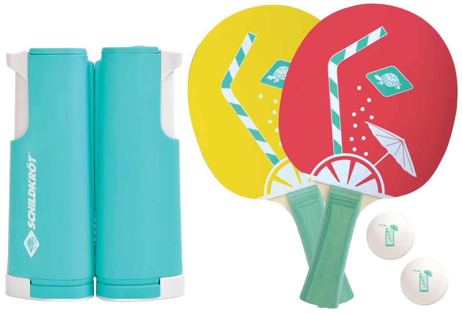 SCHILDKRÖT Set de tennis de table Spin, motif tropical