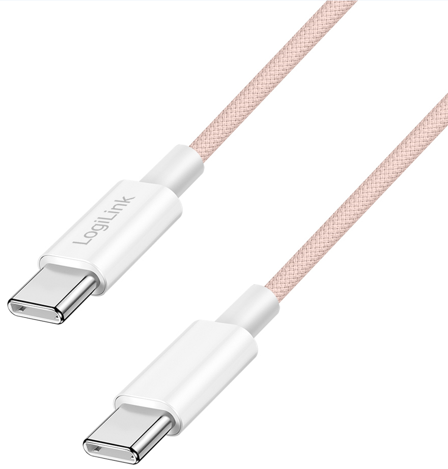 LogiLink Câble USB 2.0, USB-C - USB-C, 0,5 m, rose