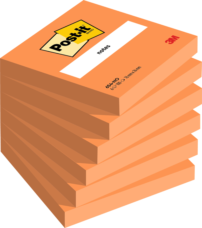 Post-it Bloc-note adhésif, 76 x 76 mm, orange