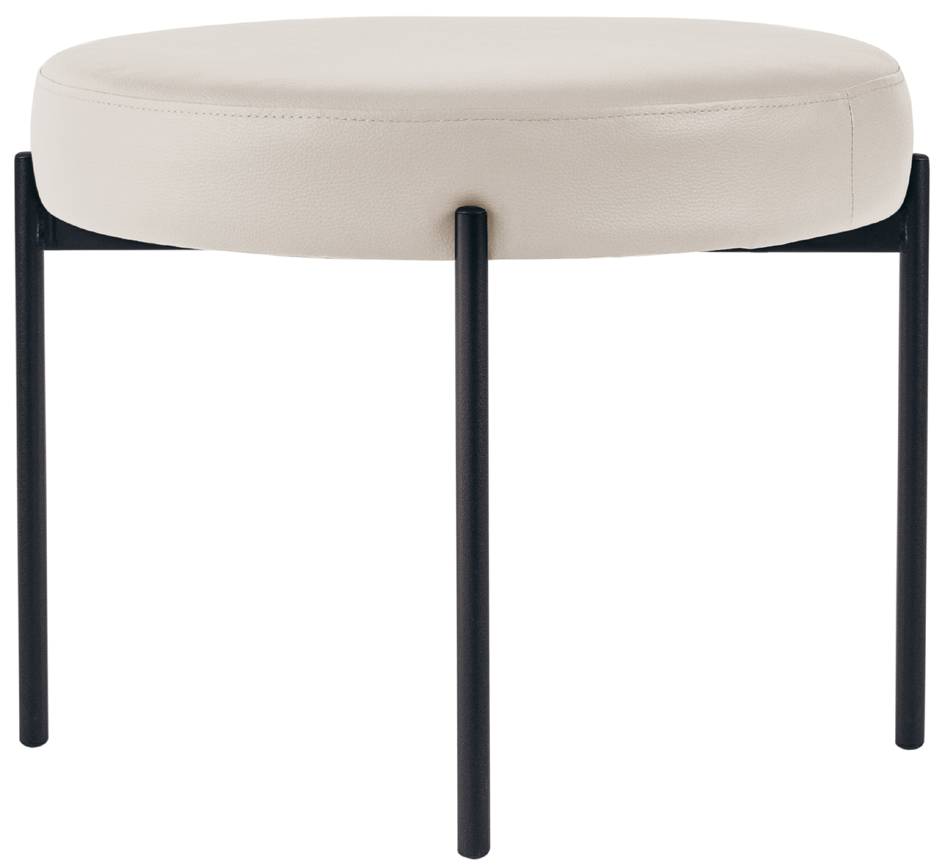 PAPERFLOW Banc GAIA, rond, habillage similicuir, blanc