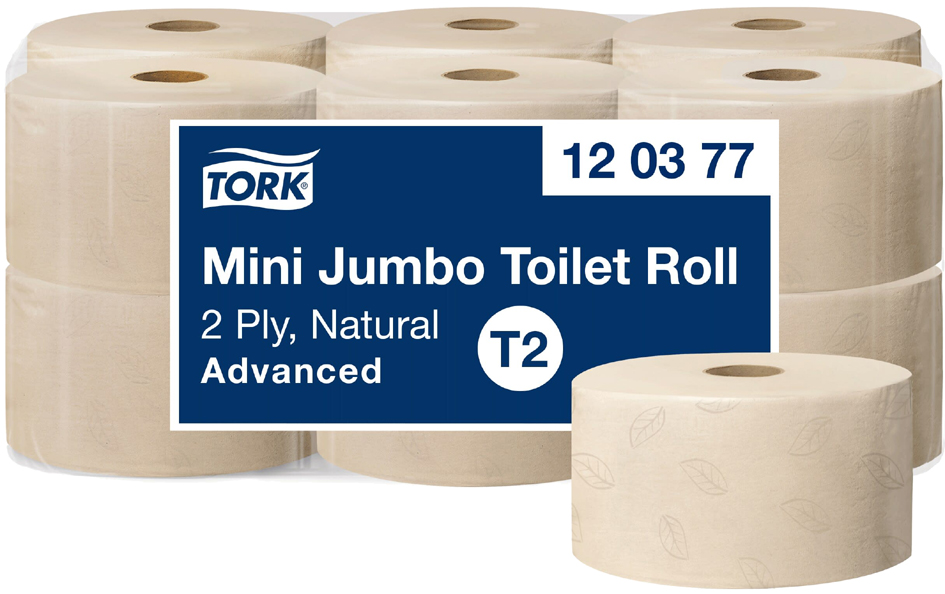 TORK Papier toilette en mini-rouleau Jumbo, 170 m, naturel