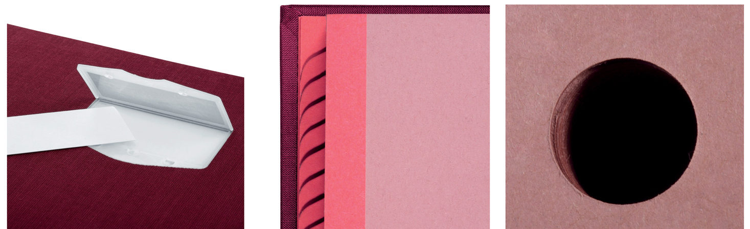 Champ d'inscription - compartiment pour bloc - oeillets rose