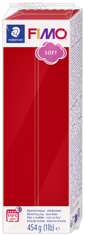 FIMO SOFT Pâte à modeler, à cuire, 454 g, rouge Noël