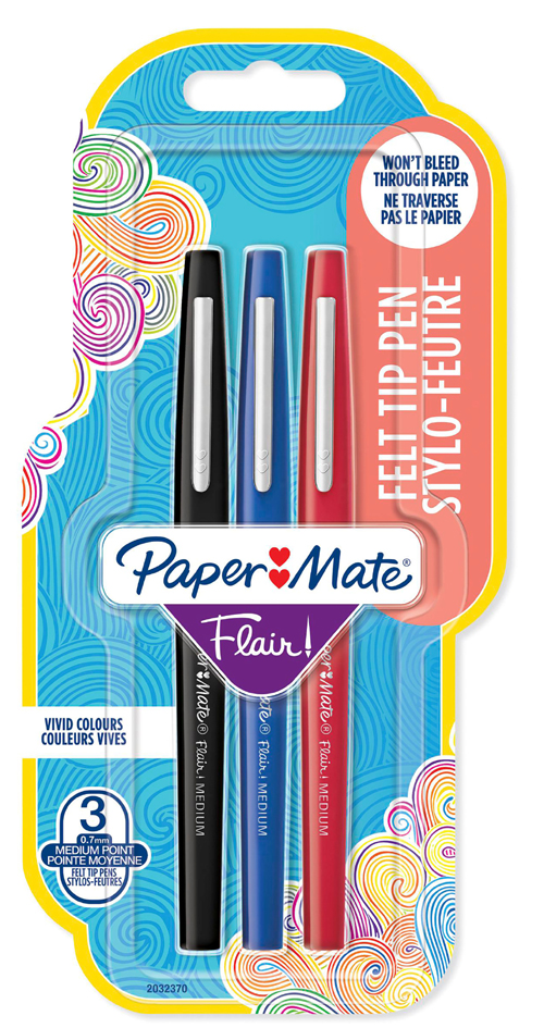 Paper:Mate Stylo feutre Flair, blister de 3, assorti