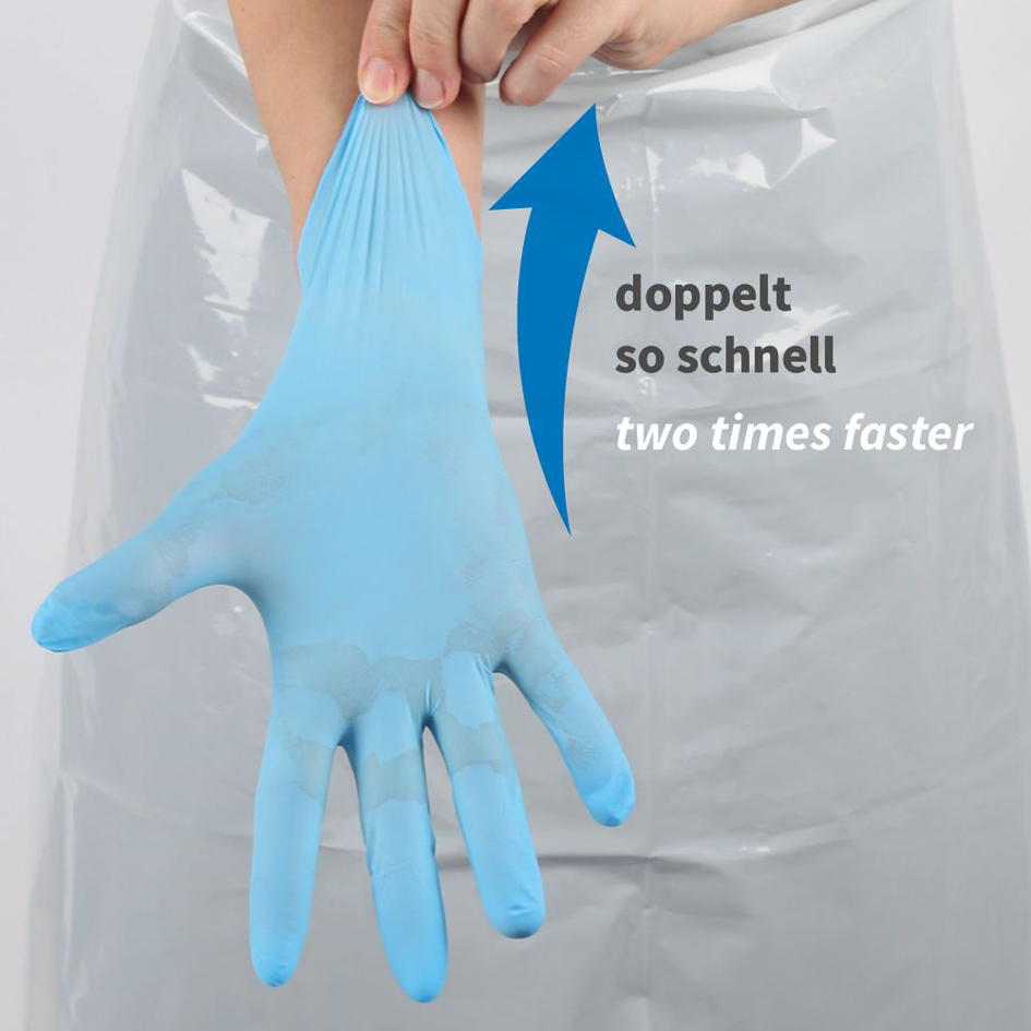 Deux fois plus rapide à enfiler que d'autres gants en nitrile